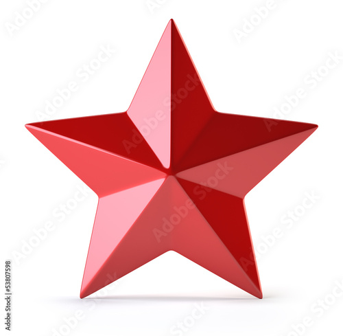 Red star isolated on white