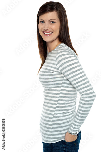 Stylish young smiling woman