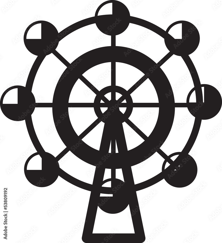 Small isolated ferris wheel silhouette Small isolated ferris wheel silhouette
