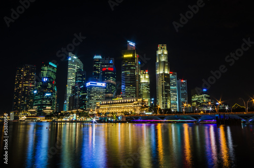 Singapore city skyline view of business district in the night ti