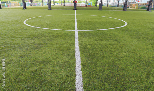 Center line on soccer field