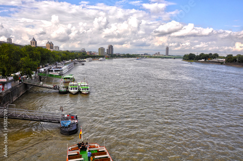 The Rhine passing through Cologne, Germany, European rivers photo