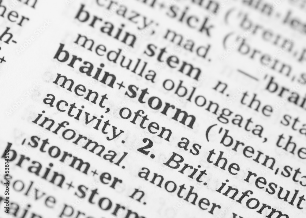 Macro image of dictionary definition of brainstorm Macro image of dictionary definition of brainstorm