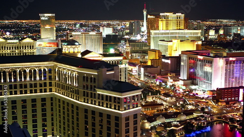 Las Vegas skyline at night, time lapse