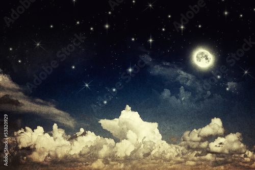 Sticker Vintage night sky