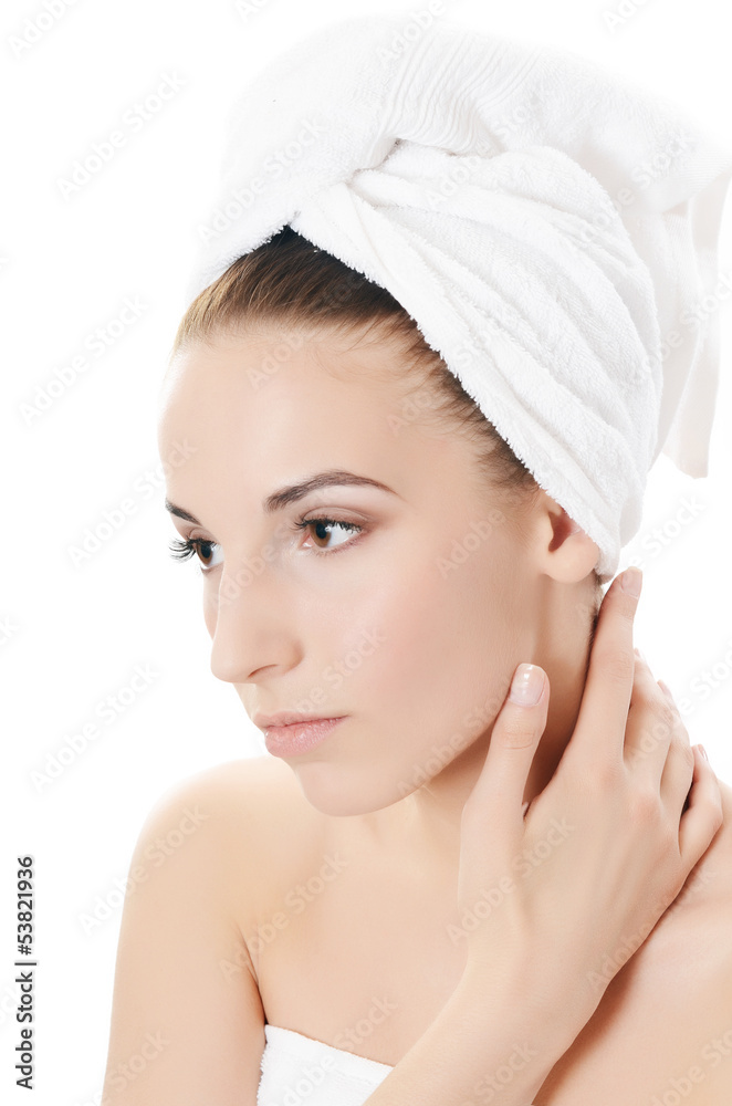 Spa beautiful woman isolated on white background Spa beautiful woman isolated on white background