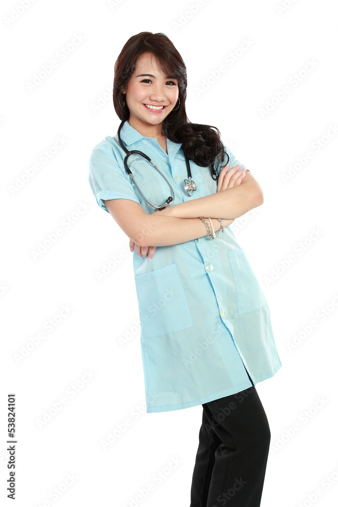 Happy young nurse with arms crossed Happy young nurse with arms crossed