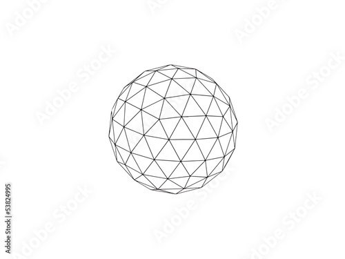 Tableau sur toile geodesic sphere line drawing