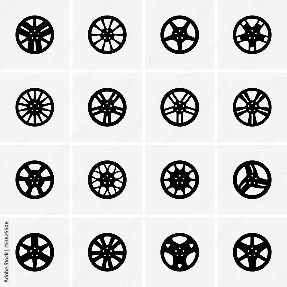 Car rim icons Car rim icons
