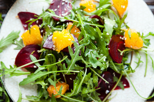 salad with arugula and orange
