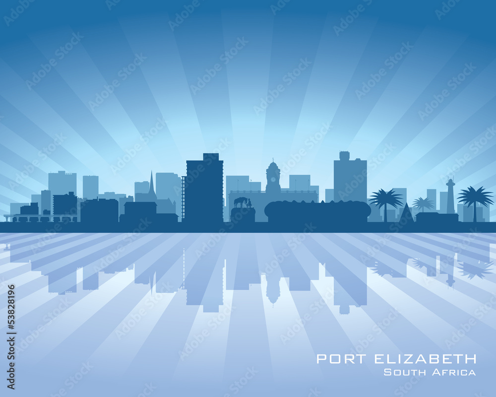Port Elizabeth South Africa city skyline silhouette