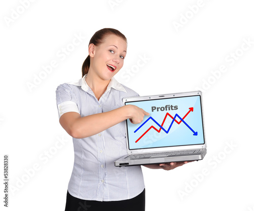 girl holding notebook with graph