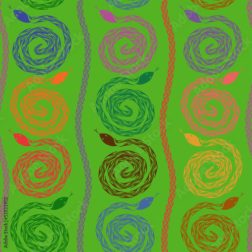 Seamless pattern of snakes
