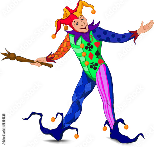 Jolly Joker in a bright dress
