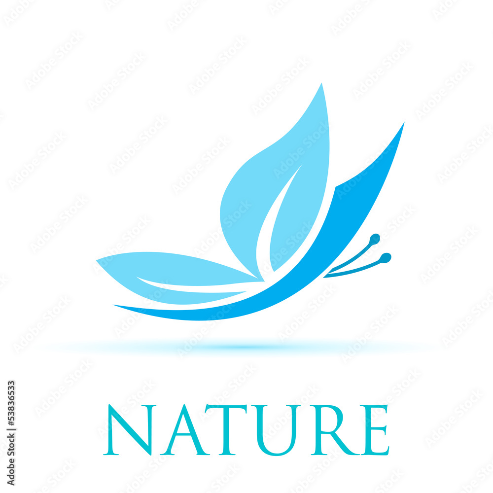 Vector logo blue butterfly