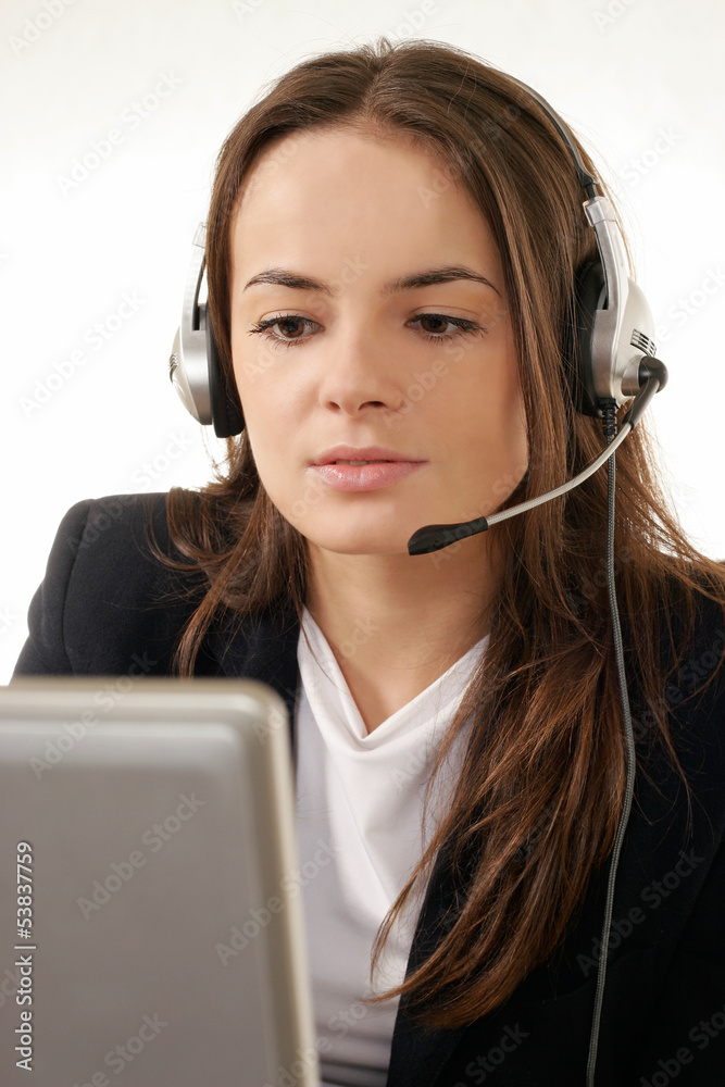 Young woman working with laptop Young woman working with laptop