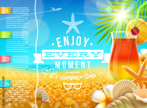 Vacation, travel and summer holidays vector design