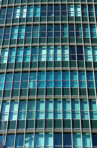 Glass wall of high-rise building