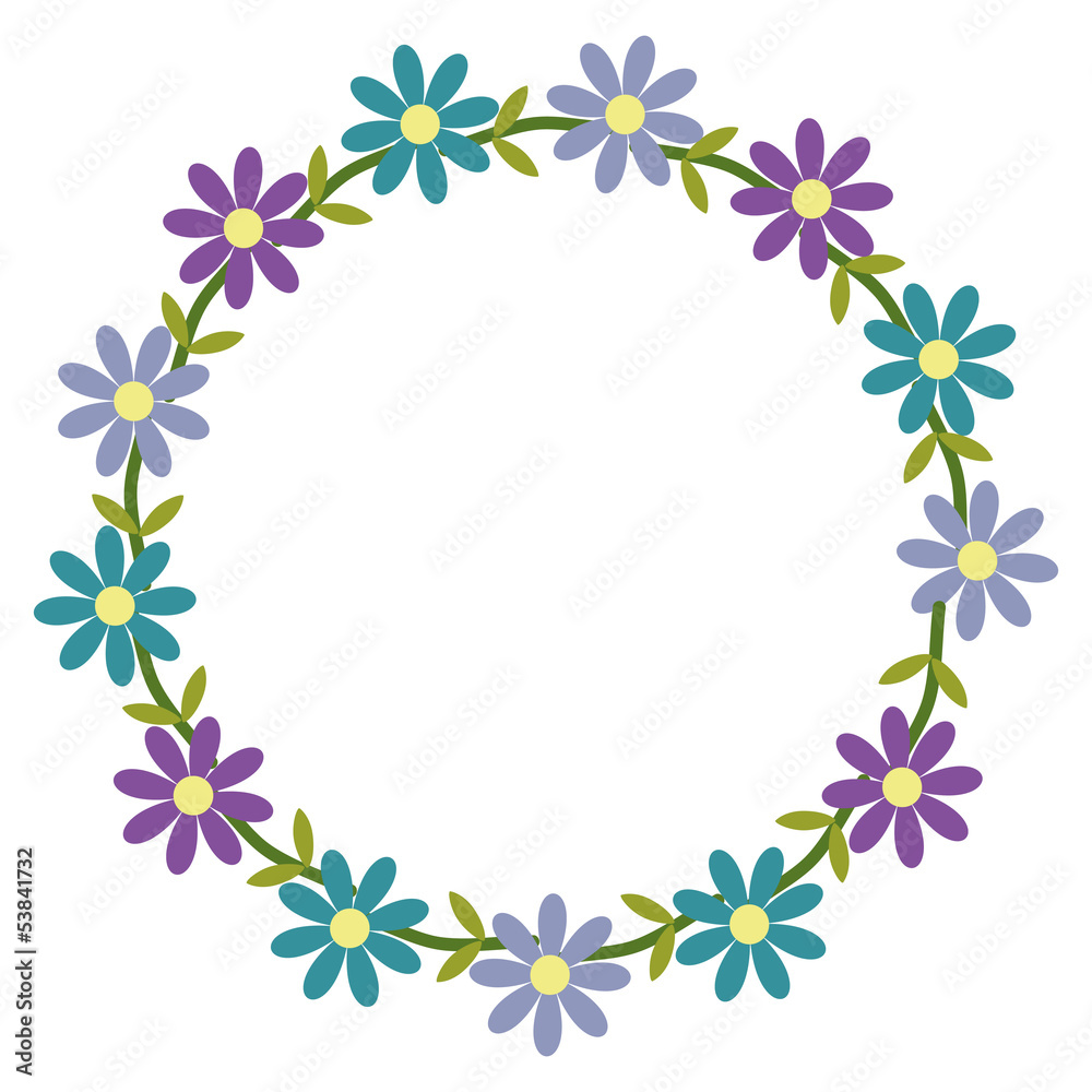 Round framework with flowers