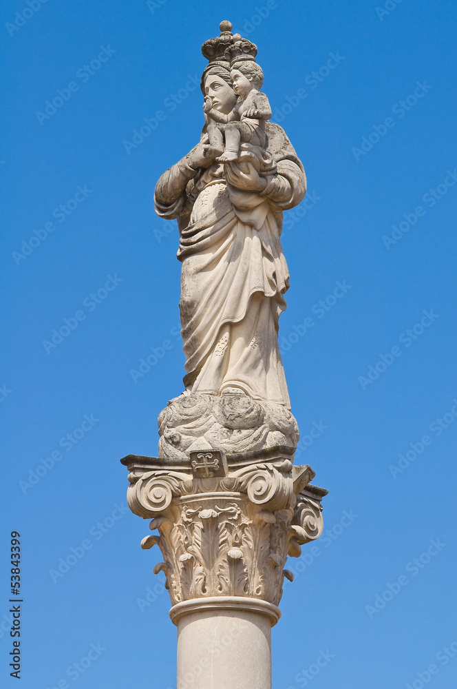 Column of Madonna delle Grazie. Taurisano. Puglia. Italy.