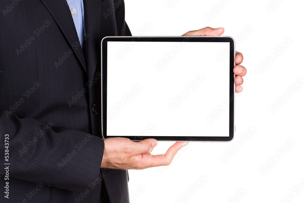 Young businessman's hands with tablet pc Young businessman's hands with tablet pc