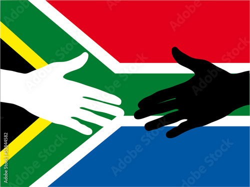 south african flag with hands photo