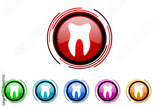 tooth vector glossy web icon set