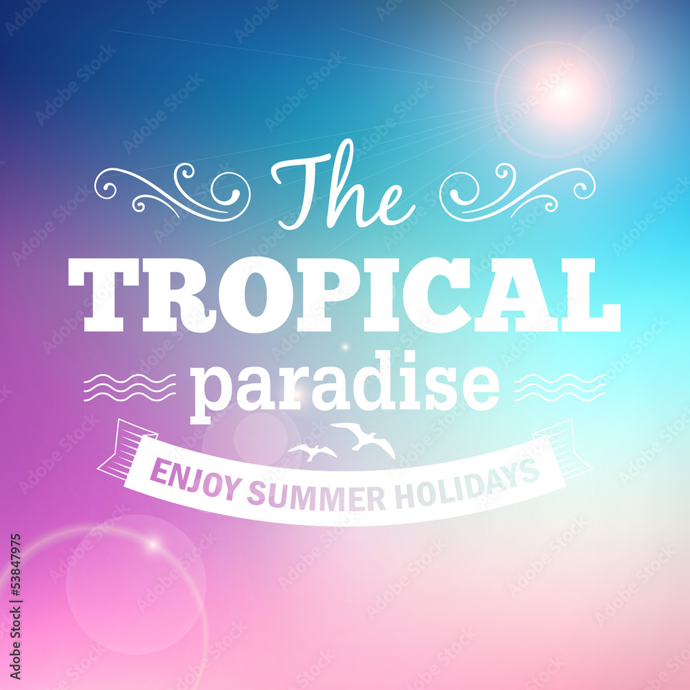 Summer holidays typography poster