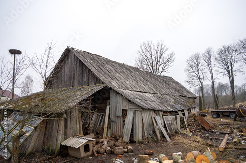 An old abandoned barn in rural depths photo