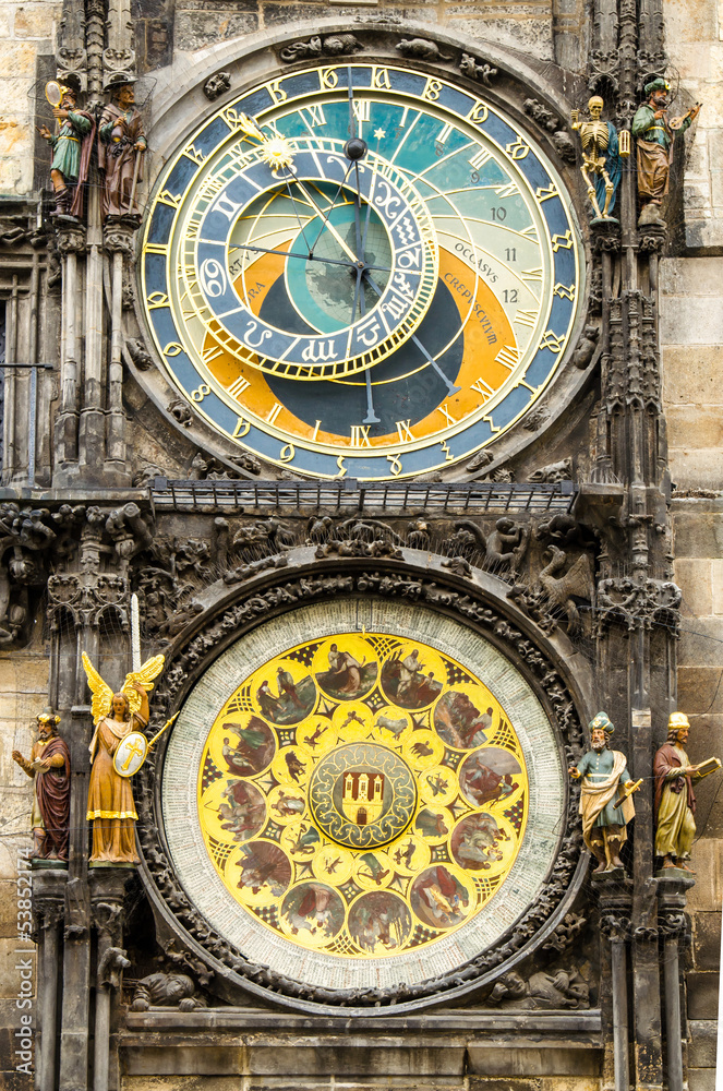 Obraz premium Tawn hall Orloj in Praha, close-up