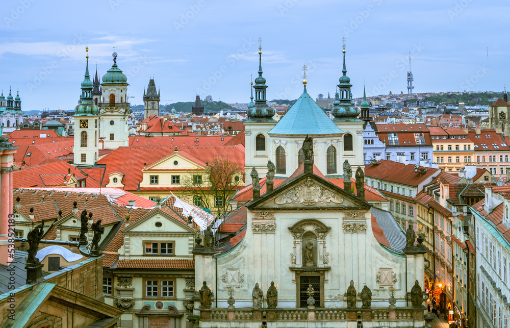Obraz premium Spires and Rooftops, Old Town, Prague