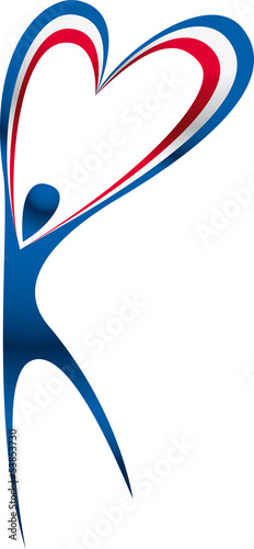 in love blue white red