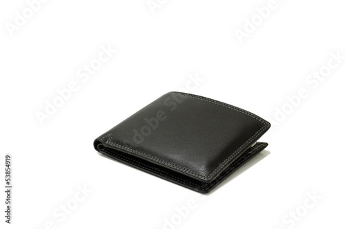Black wallet wallet with stitched edges