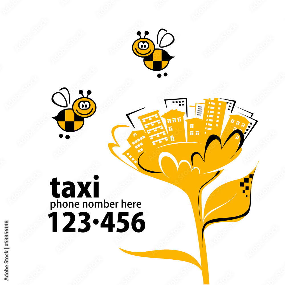 Banner for taxi service with your phone number