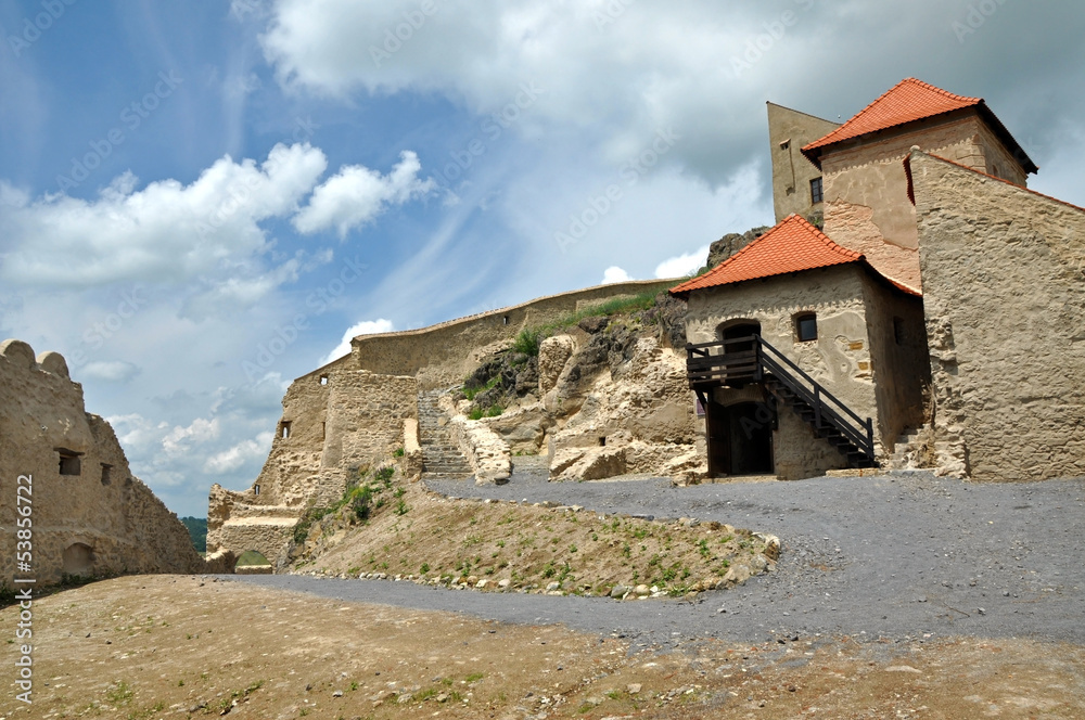 Rupea newly renovated medieval fortress in Transylvania, Romania