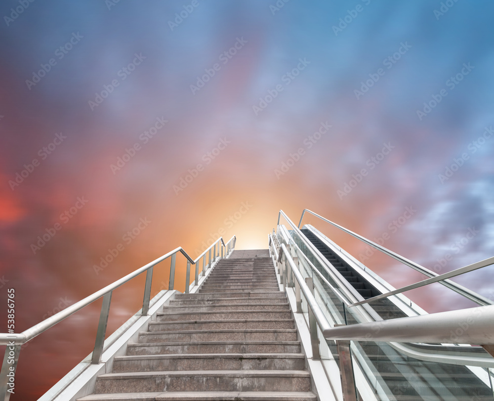 Fototapeta escalator to the sky