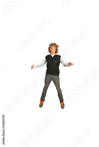 Teen boy jumping