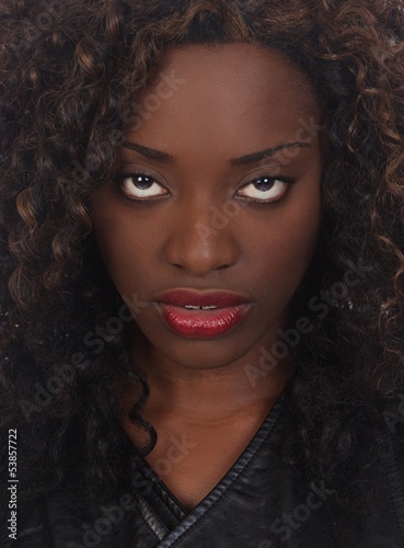 Closeup portrait of a beautiful African woman.