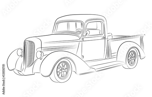 Hotrod pickup drawing