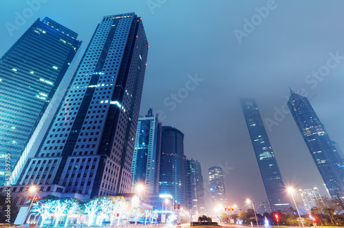 the night view of the lujiazui financial centre