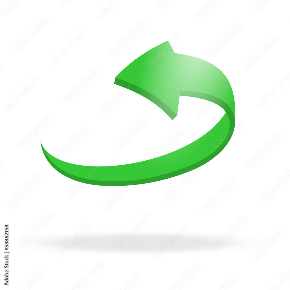 3d circular green arrow and bright 3d circular green arrow and bright