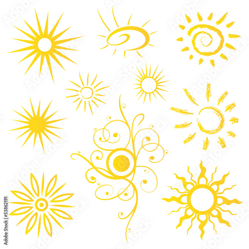 Sonne, Sun, Sommer, Urlaub, Reise, vector set