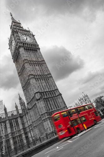 Big Ben e autobus a due piani, Londra #53863547