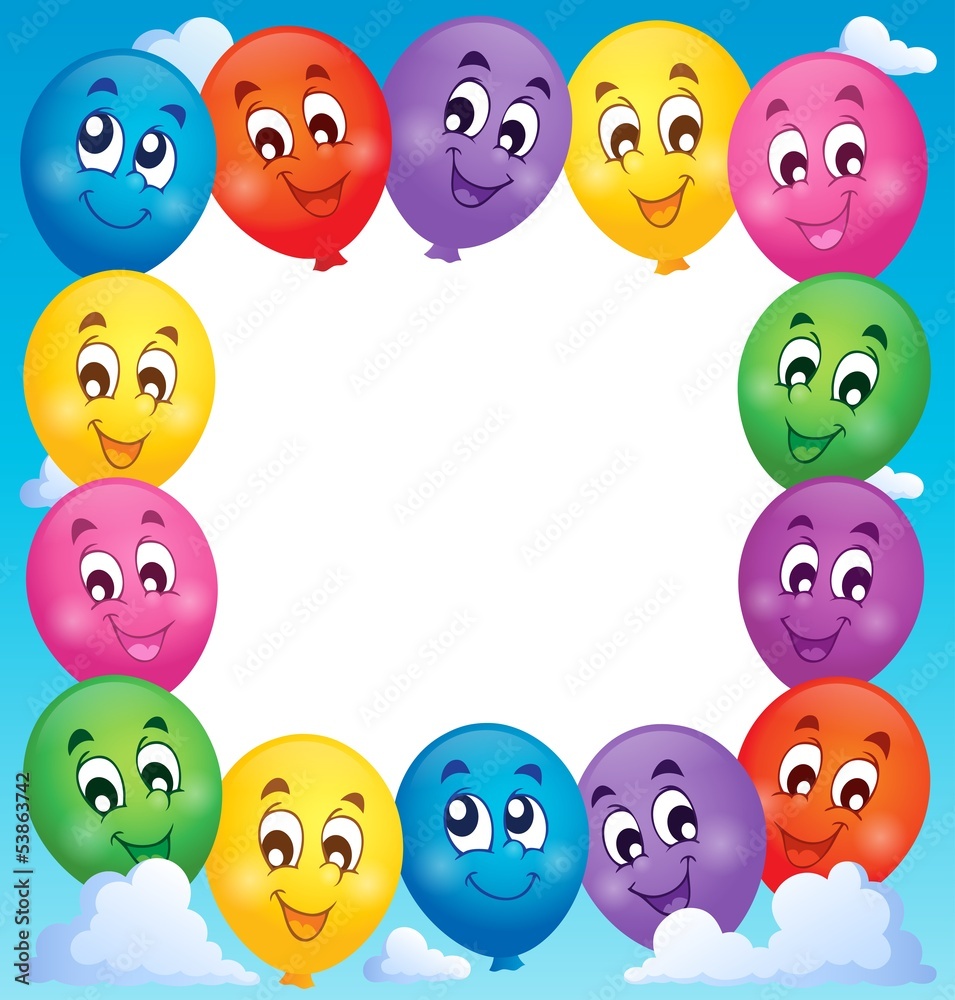 Obraz premium Balloons theme frame 1