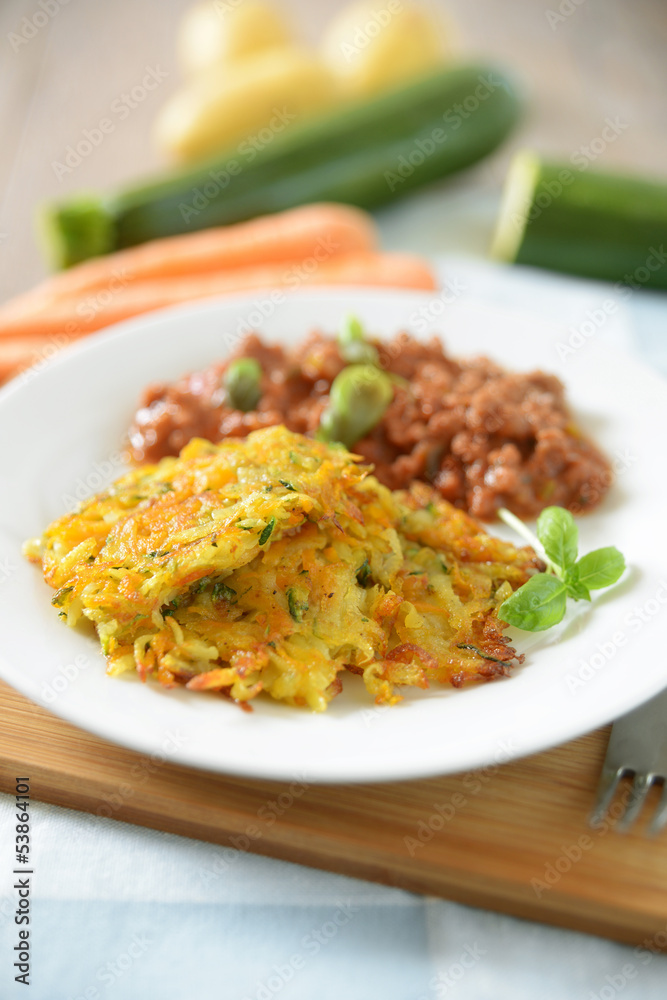 Gemüserösti mit Soja Bolognese Gemüserösti mit Soja Bolognese