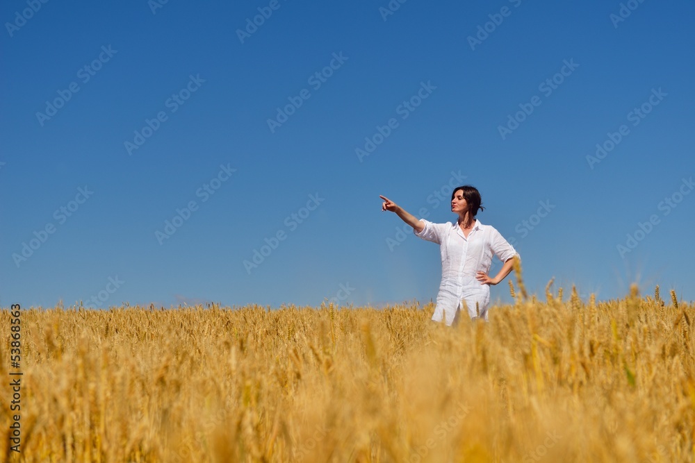 young woman in wheat field at summer young woman in wheat field at summer