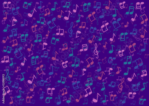 Colorful music notes background illustration