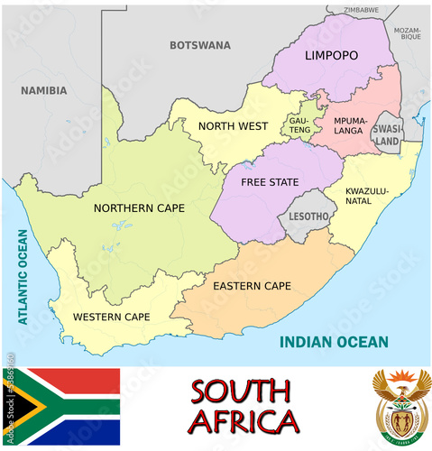 South Africa national emblem map symbol motto