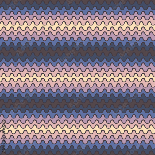 Seamless pattern of wavy stripes in vector