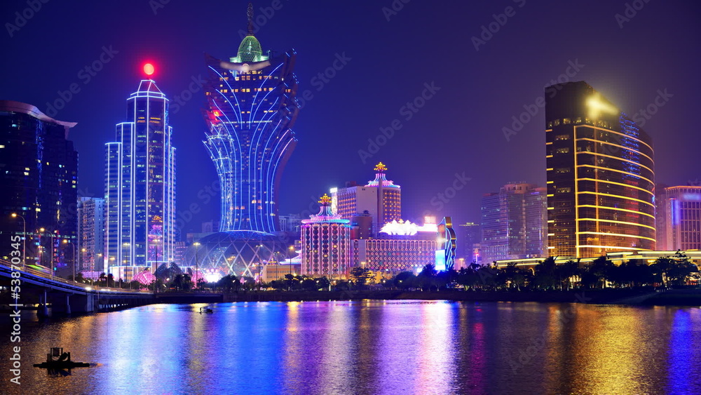 Macau, China Time Lapse at Night
